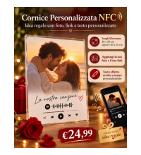 Cornice Personalizzata NFC con Foto, Link e Testo – Idea Regalo 20x25 o 30x20 cm
